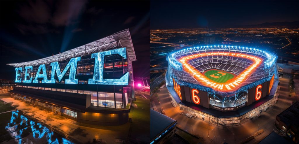  light up letters on stadiums